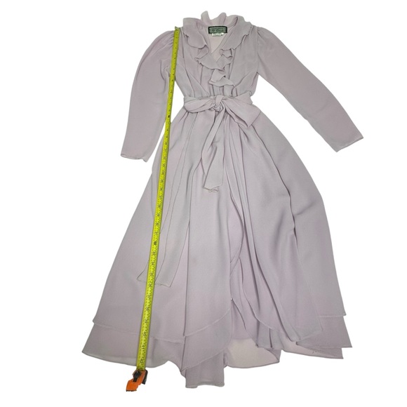 Vintage 70’s Pat Richard’s Lilac Wrap Ruffle dress 8 - Picture 6 of 9